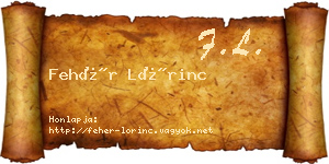 Fehér Lőrinc névjegykártya