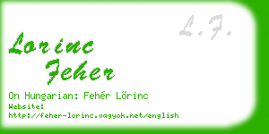 lorinc feher business card