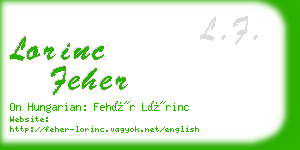 lorinc feher business card